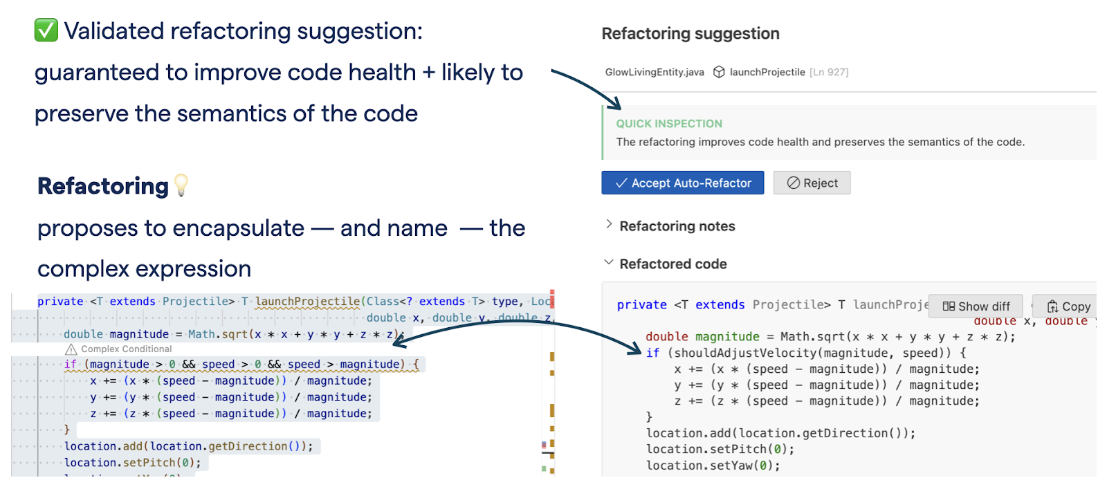 ai cursor generated code improved by auto-refactor option