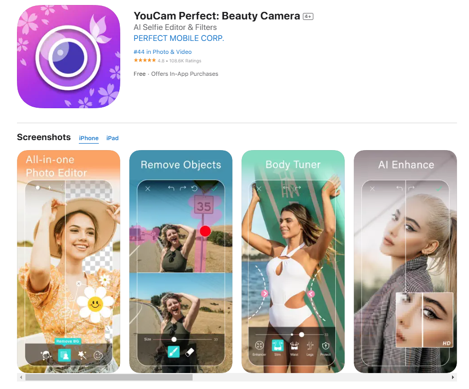 YouCam Perfect – Best App to Change Clothes Color