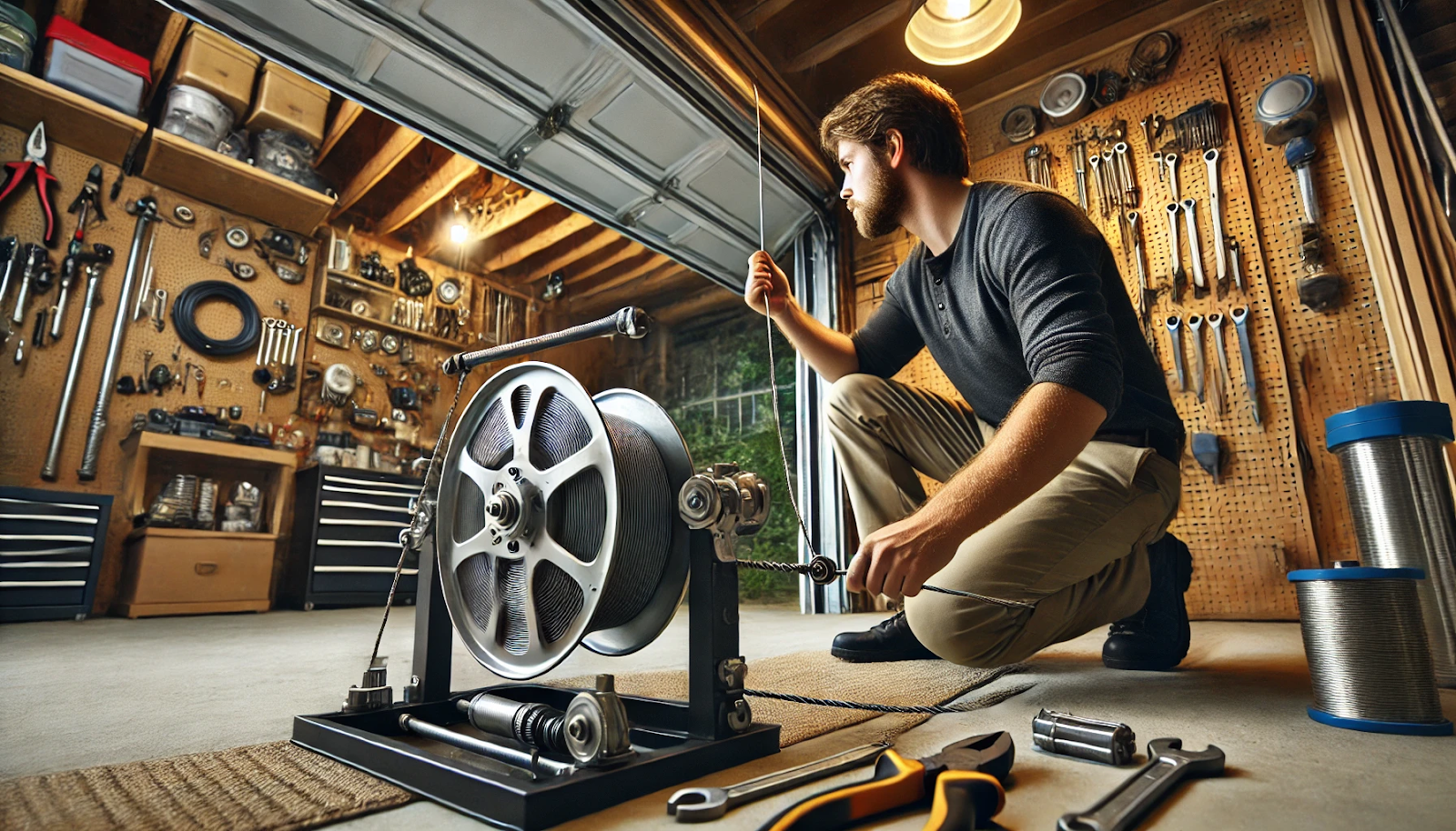 how to fix garage door cable