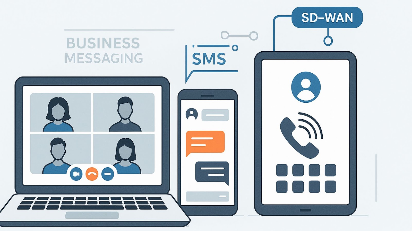 Essential white-label VoIP features displayed across multiple devices for business communication.