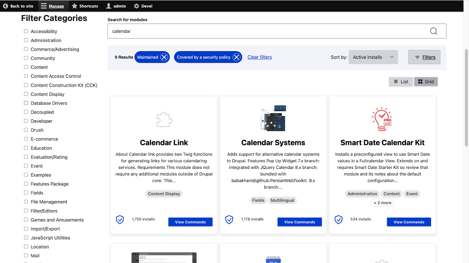 Drupal's CMS offers modules with intergrations