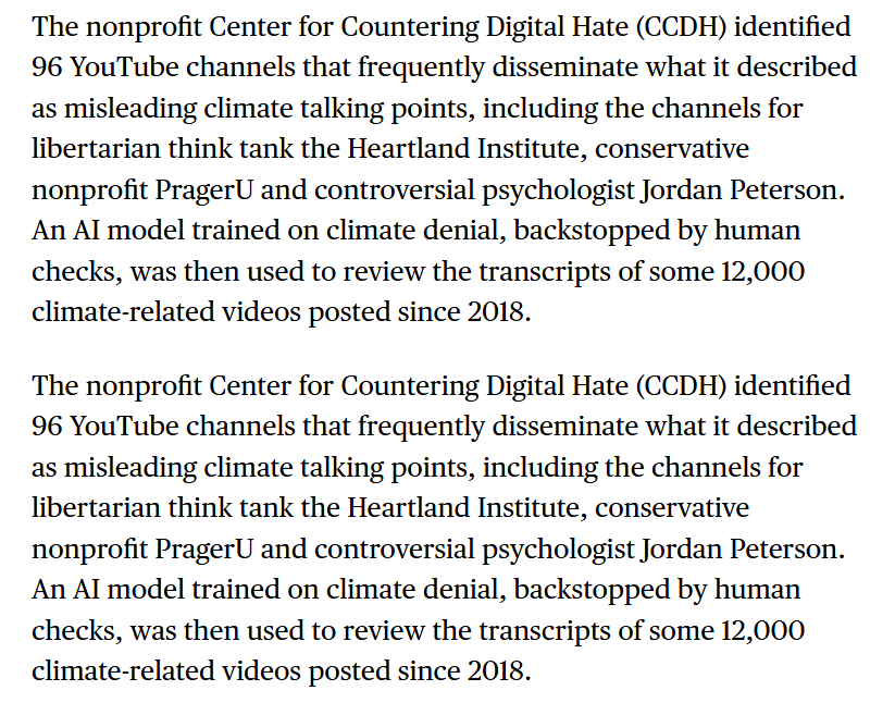 تقرير عن 96 قناة على يوتيوب تروج لمعلومات مضللة مناخية من بينها قنوات لمعهد هارتلاند