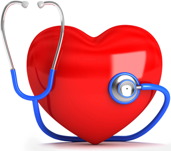 drawing of a heart with a stethoscope 