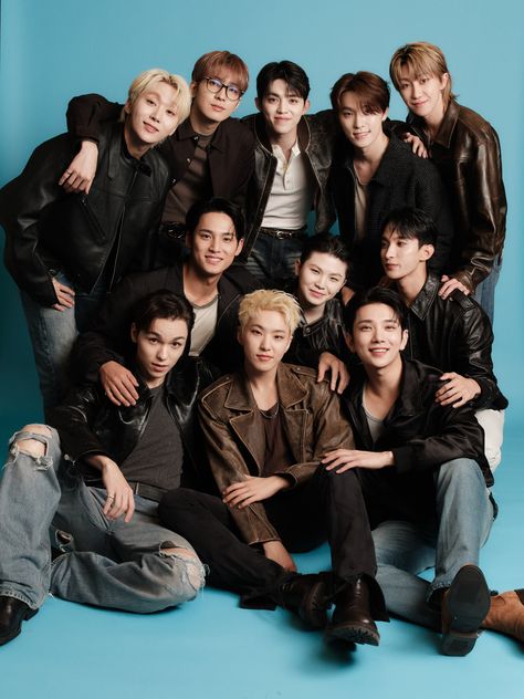 This contains an image of the group SEVENTEEN. 