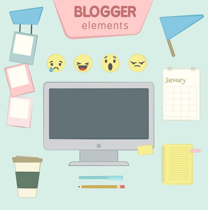 Illustration of business blog post elements