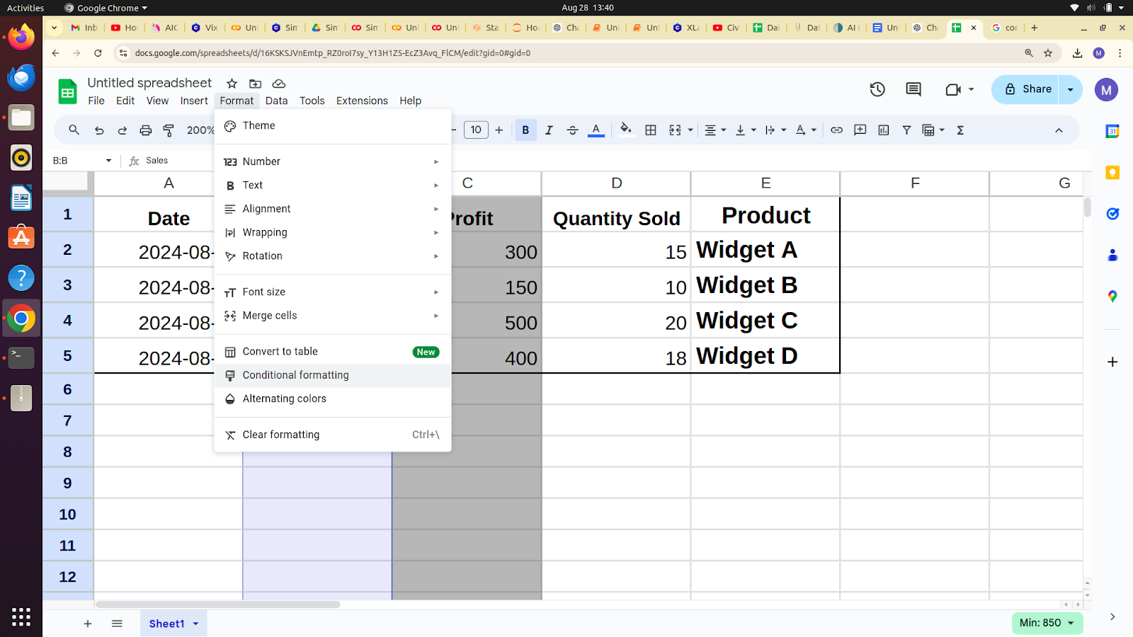 Conditional Formatting