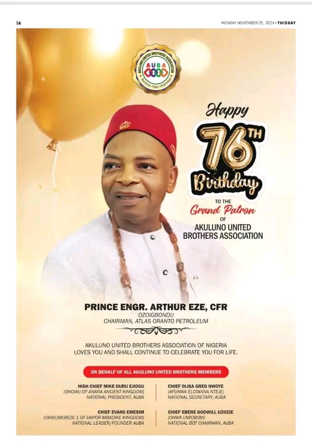 Arthur Eze 76th birthday
Arthur Eze birthday photo 