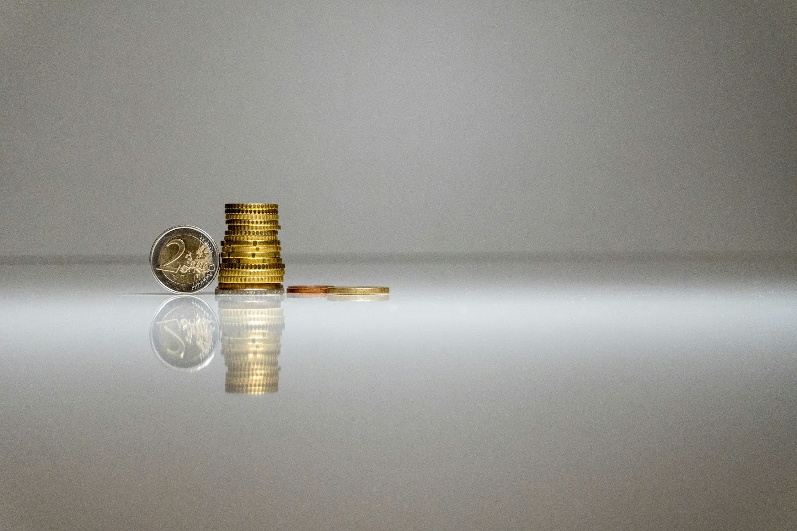 Coin stacked on a surface