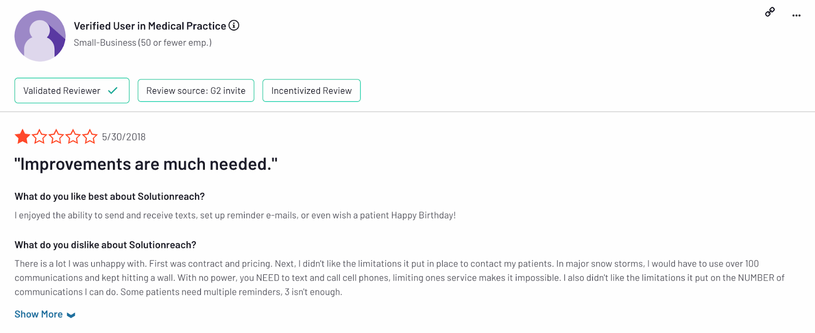 Solutionreach Ratings and Customer Reviews: