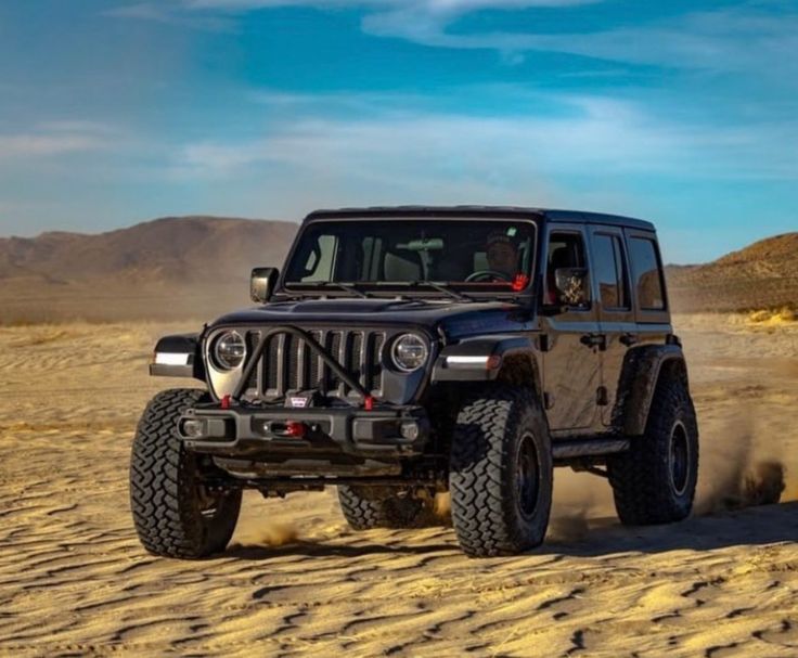  A Jeep Wrangler with  rugged fenders.