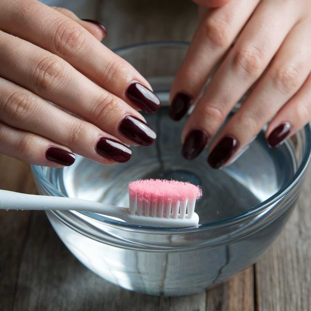 Using toothpaste to remove nail polish naturally.