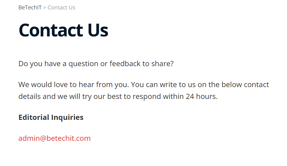 BeTechIT.com Contact information 