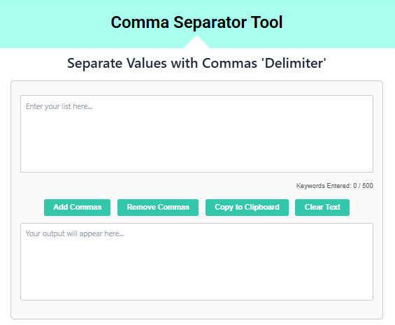 Online Comma Separator Tool