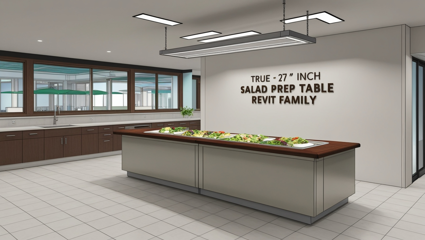 True 27 Inch Salad Prep Table Revit Family