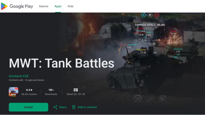 MWT Tank Battles on Play Store- The best place to download the game