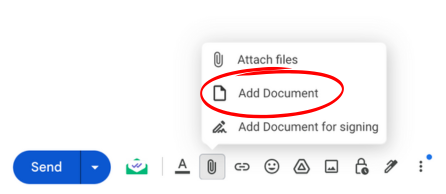 Add Document option