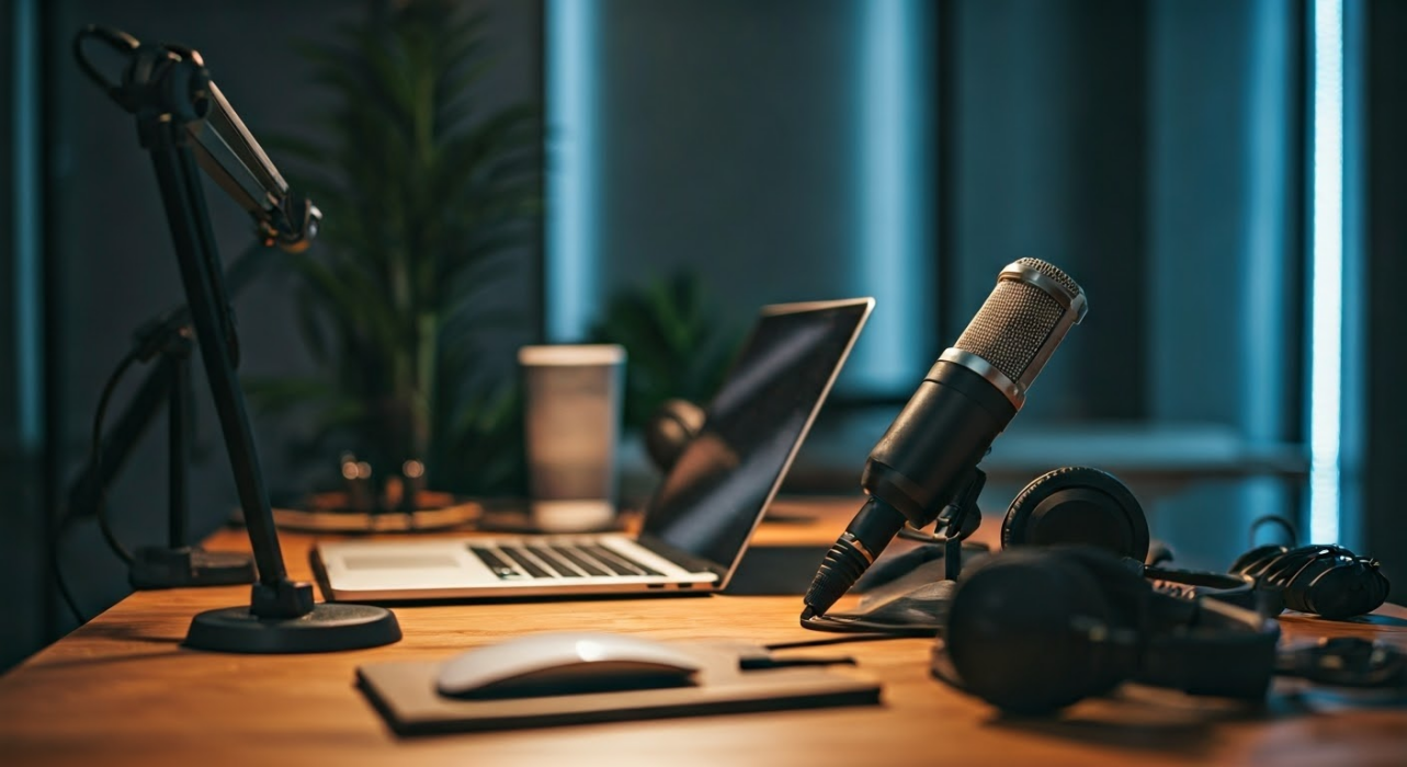 Essential podcasting equipment setup