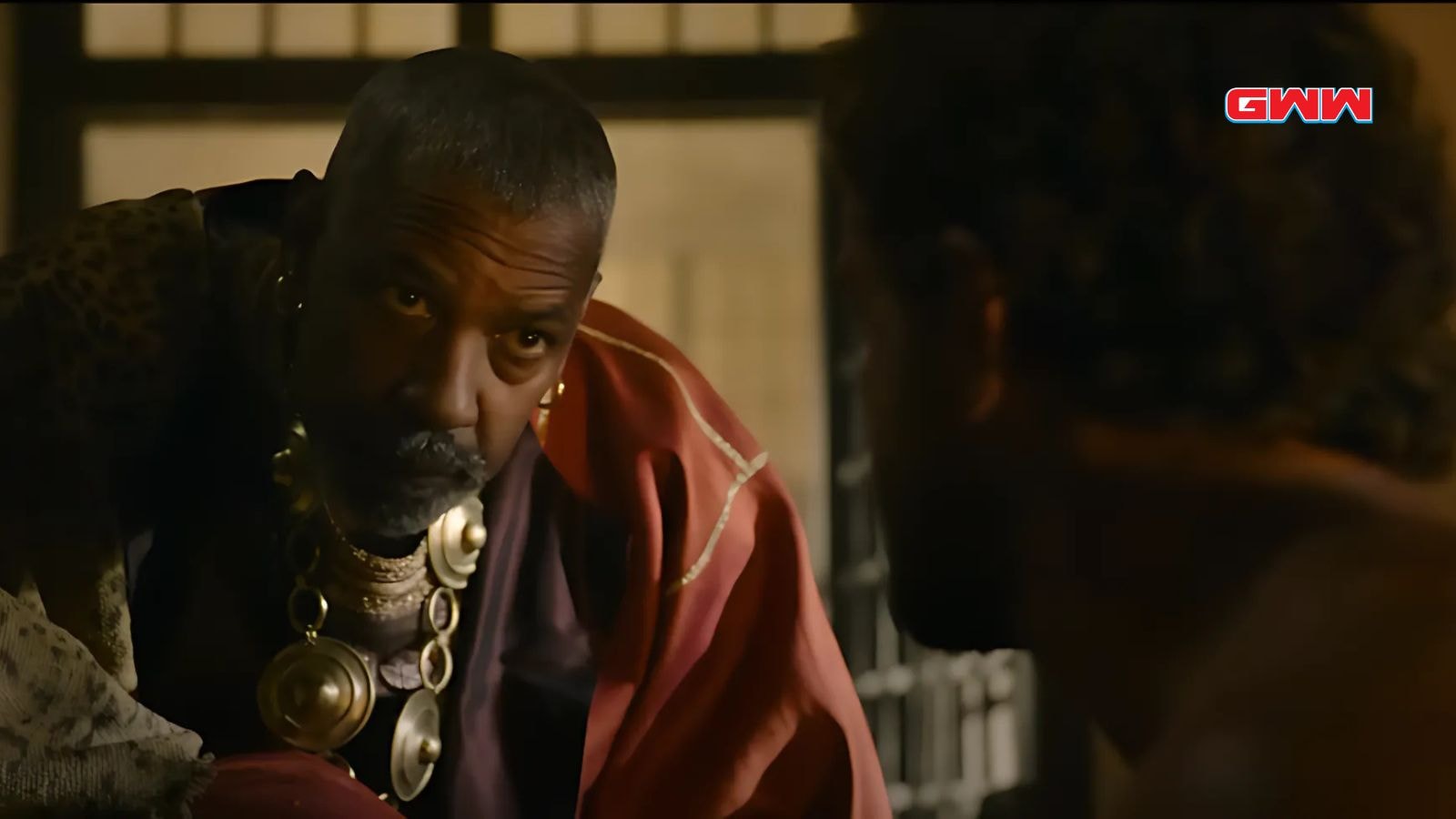 Denzel Washington as Macrinus in Gladiator 2 