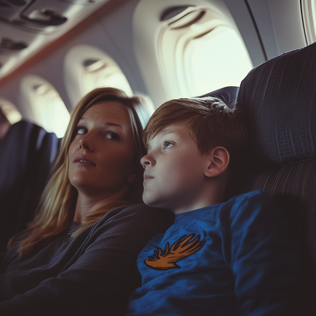 A teenage boy whispering something to his mother | Source: Midjourney