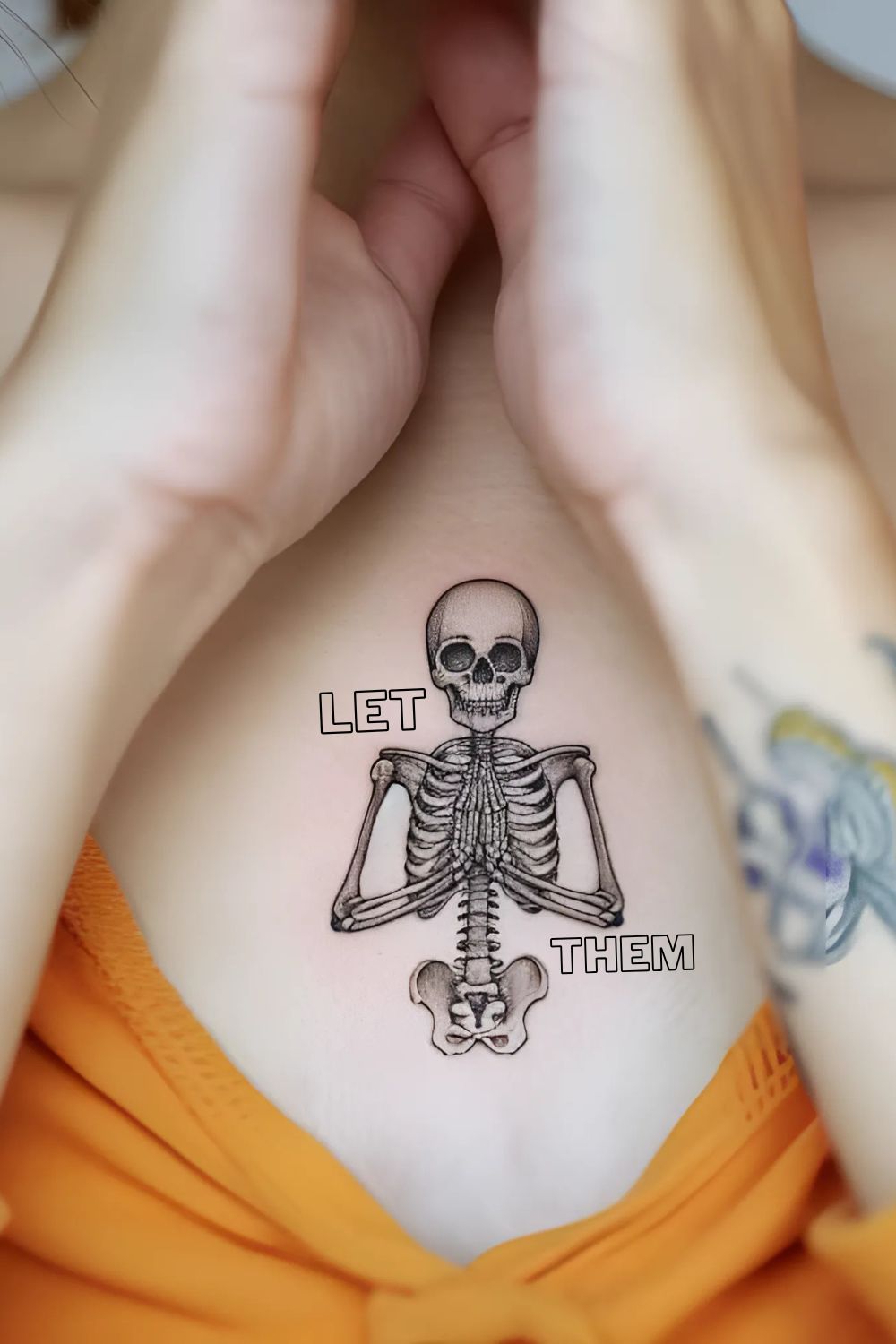 Let Them Skeleton Message Tattoo