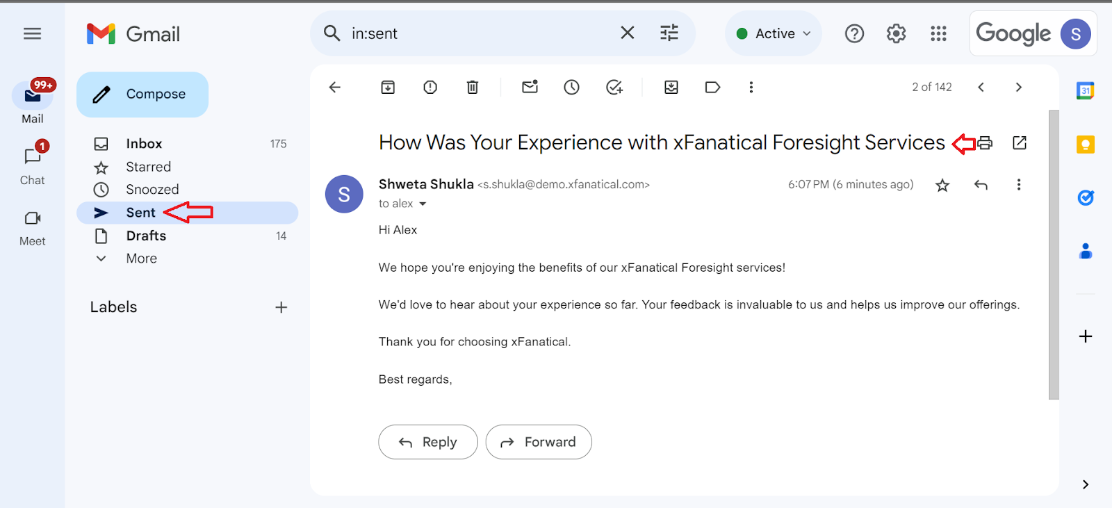 Mail Merge in Gmail using xFanatical Foresight-Confirm the mail