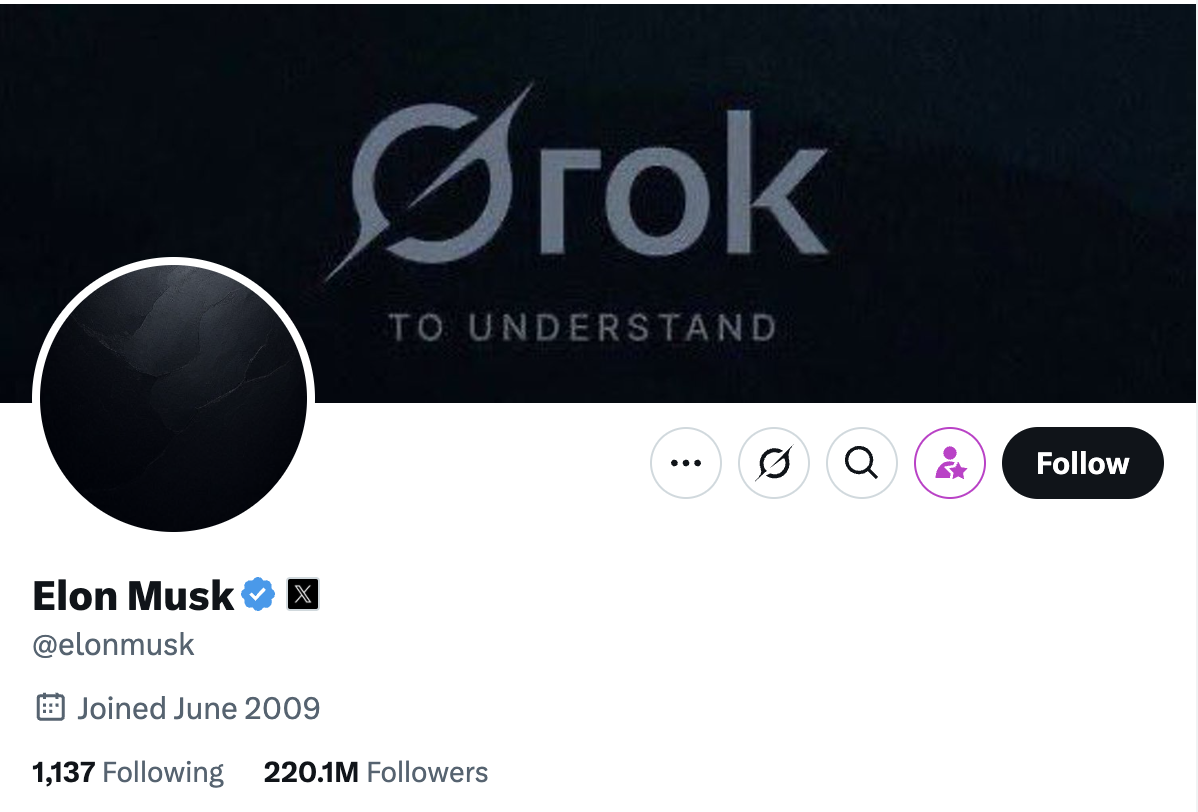 Elon Musk's Profile on X