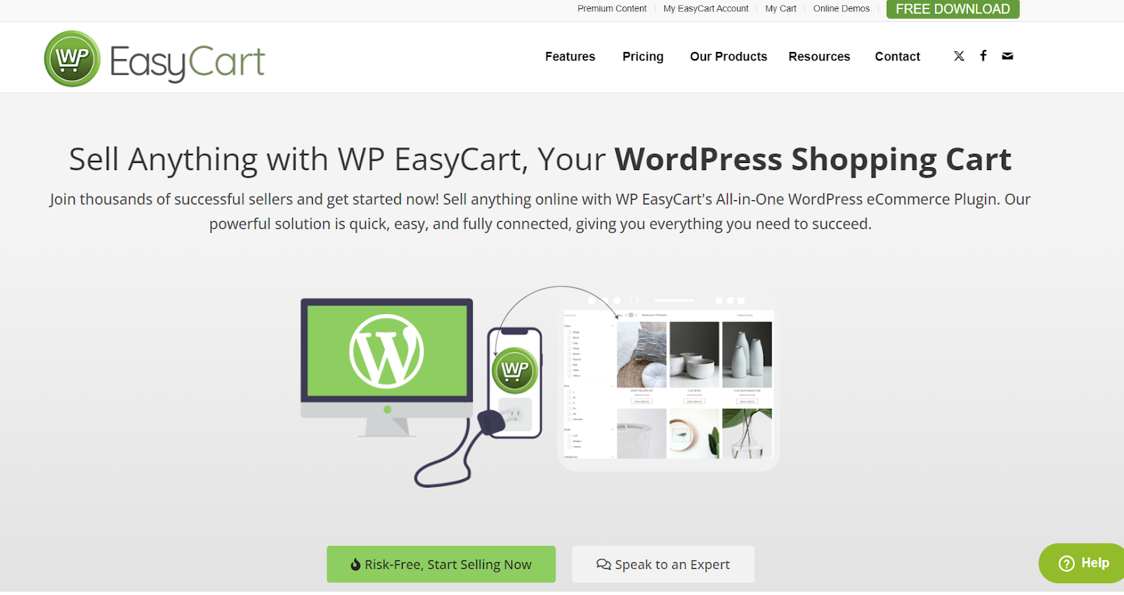 WP EasyCart Homepage