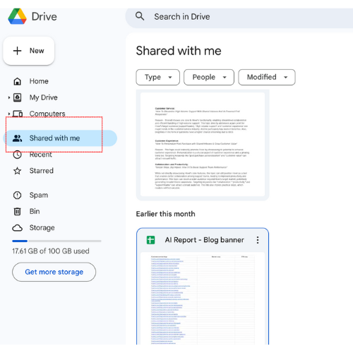 shared files after merging gmail accounts