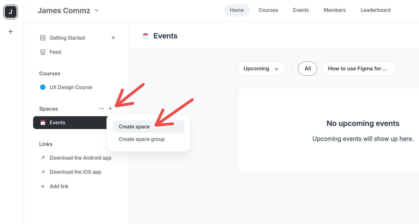 creating  event space