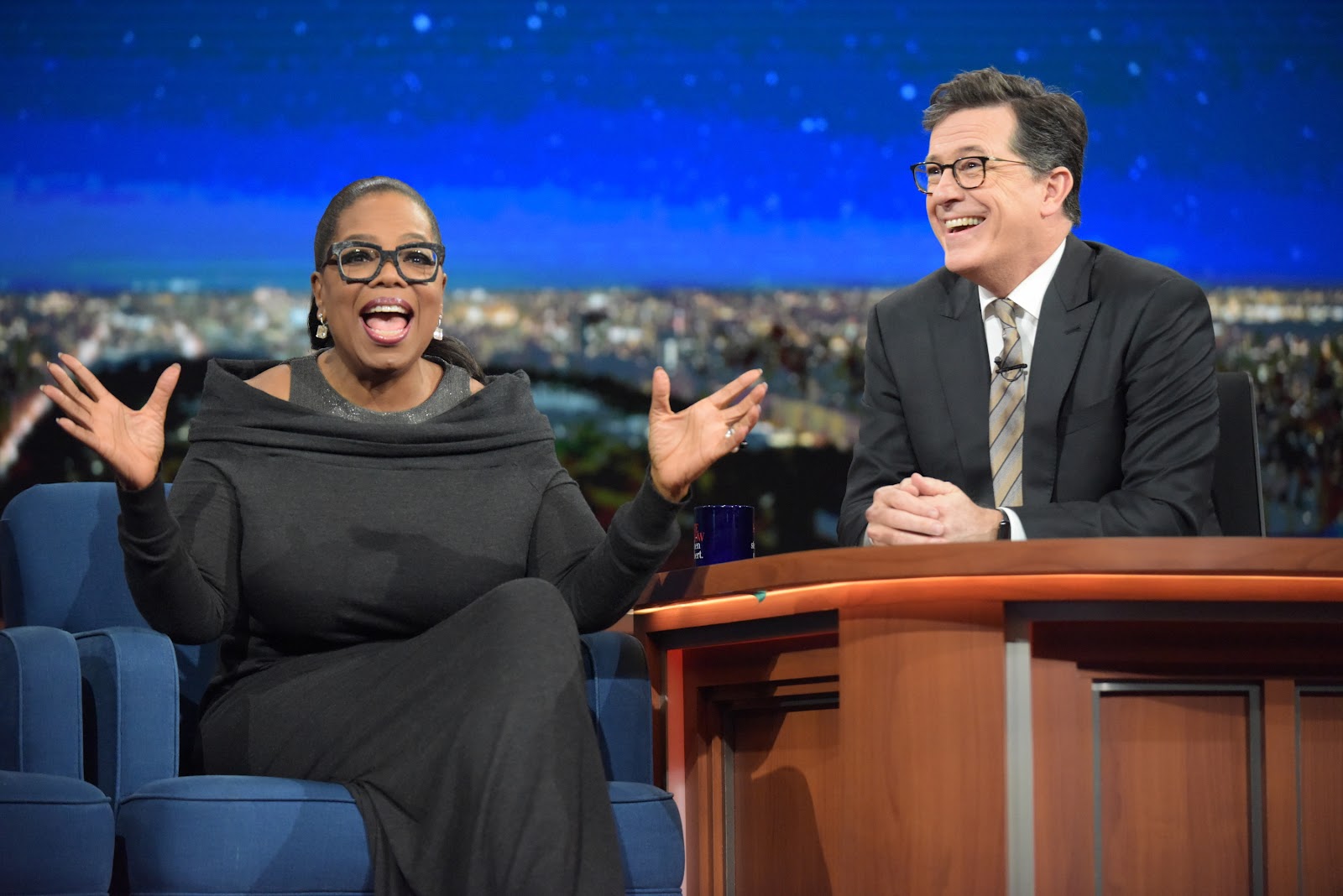 Oprah Winfrey on "The Late Show" on January 3, 2016 | Source: Getty Images