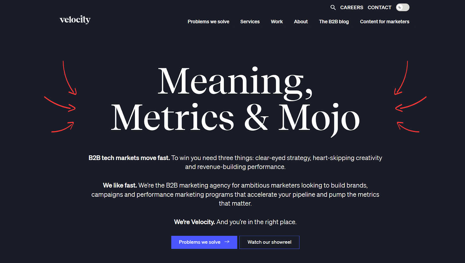 Velocity Partners website screenshot.