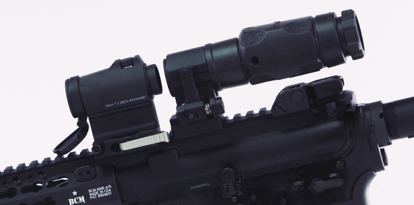Aimpoint 6x magnifier on an AR-15 in conjunction with an Aimpoint Micro T-2 Black