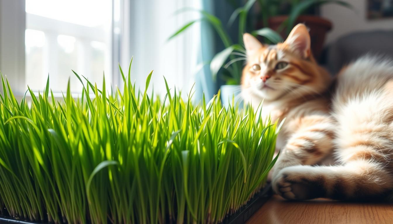 grama de trigo para gatos