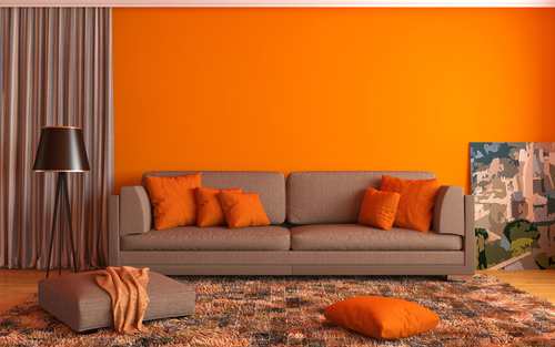 Orange, Brown, and White Colour Combination as per Vastu