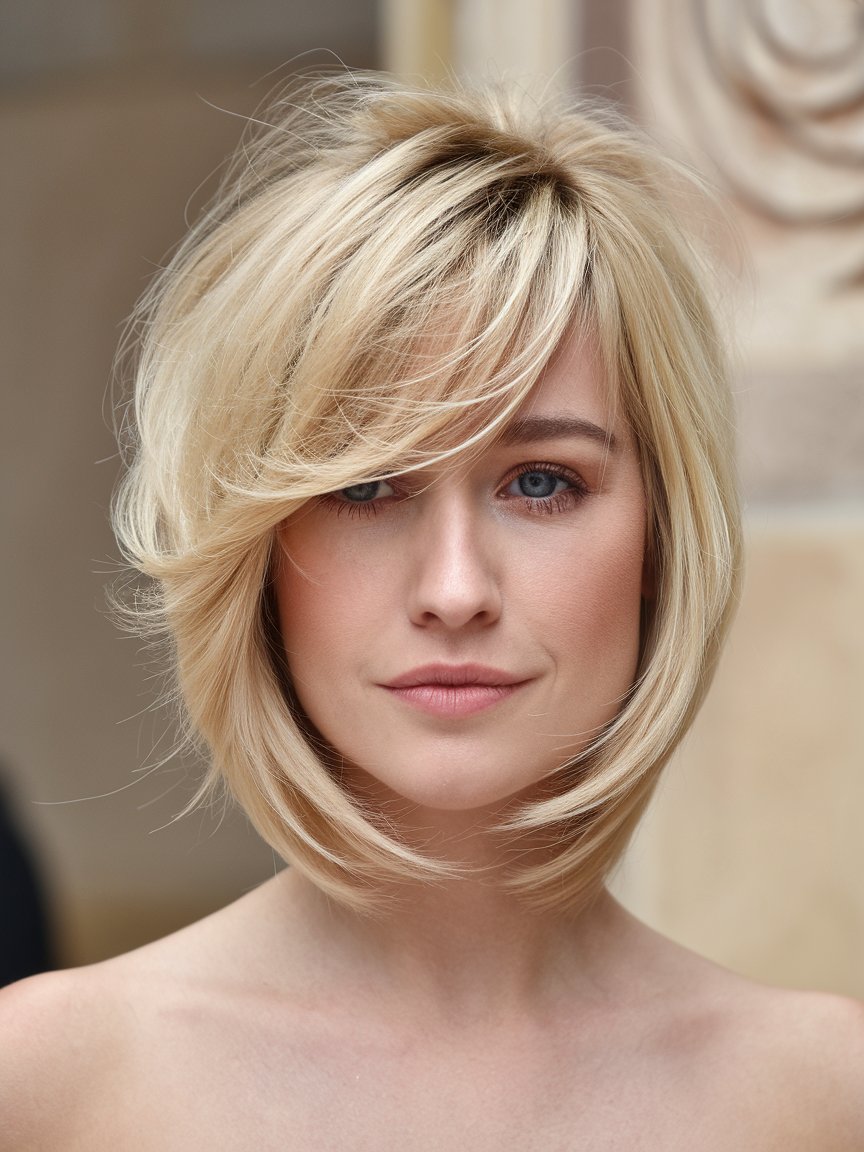 52. Geometric Bob Cut for Thin Hair