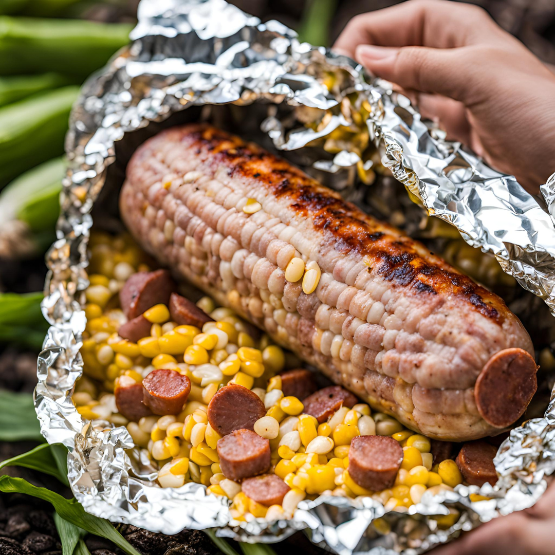 Foil Pack Corn and Sausage