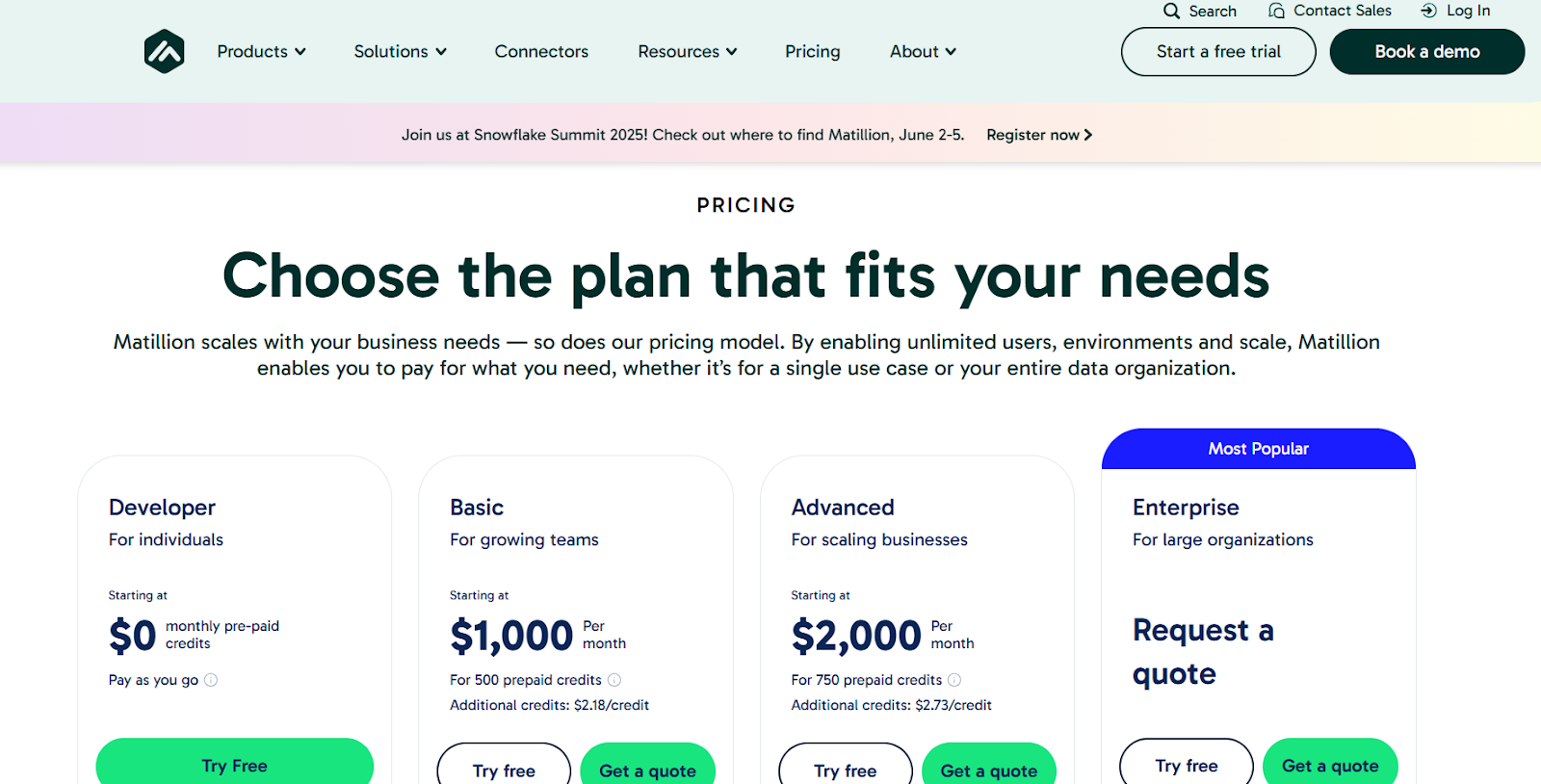 Matillion Pricing