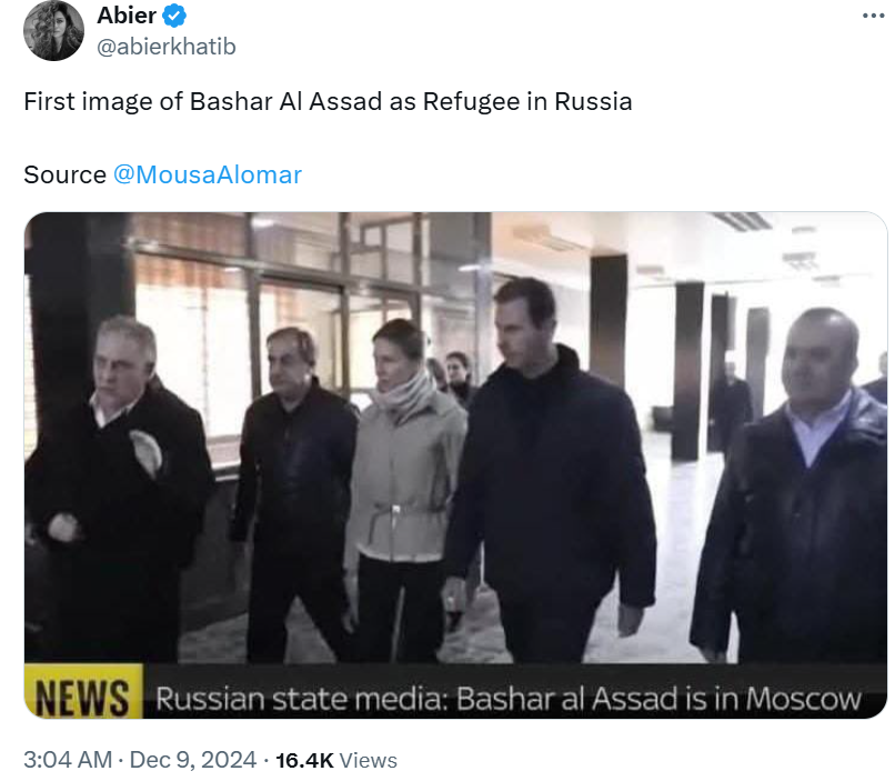 First image of Bashar Al Assad as Refugee in Russia.