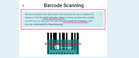 Barcode scanning in inventory