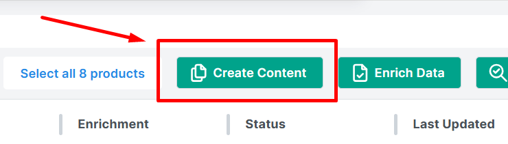 Bulk content creation feature in Describely