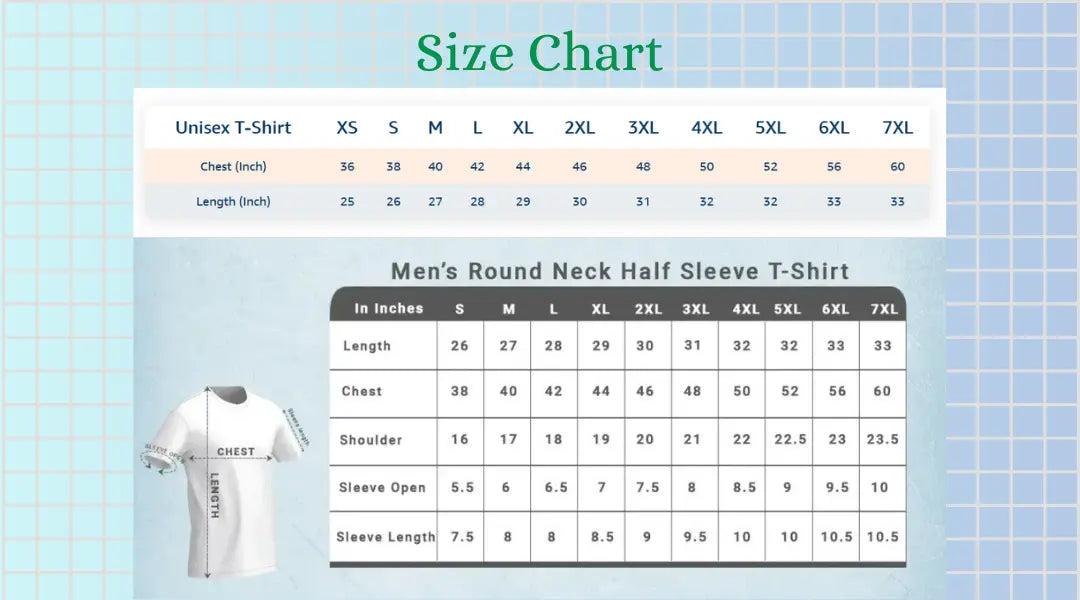 Square Gambit Fashion Lifestyle Chess T-shirt Size Chart