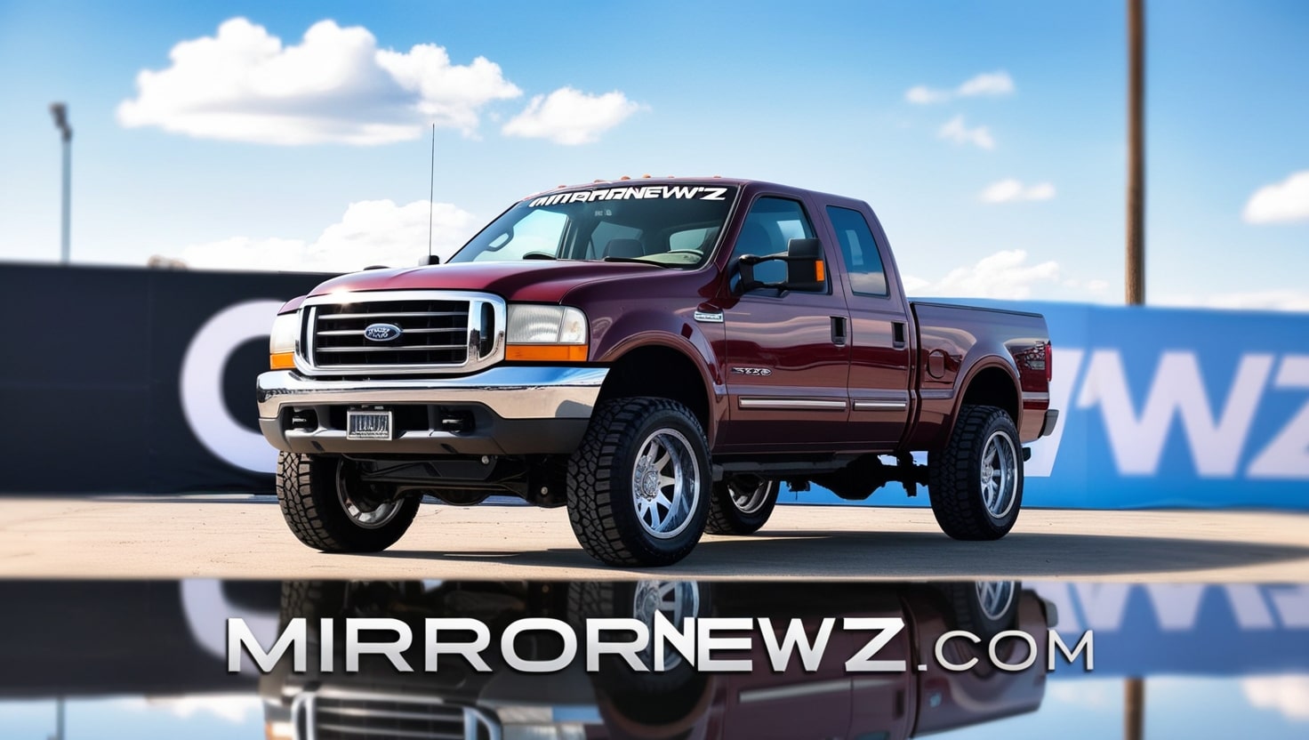 Maroon Ford F 2 50 2001A 8 Inch Lifted