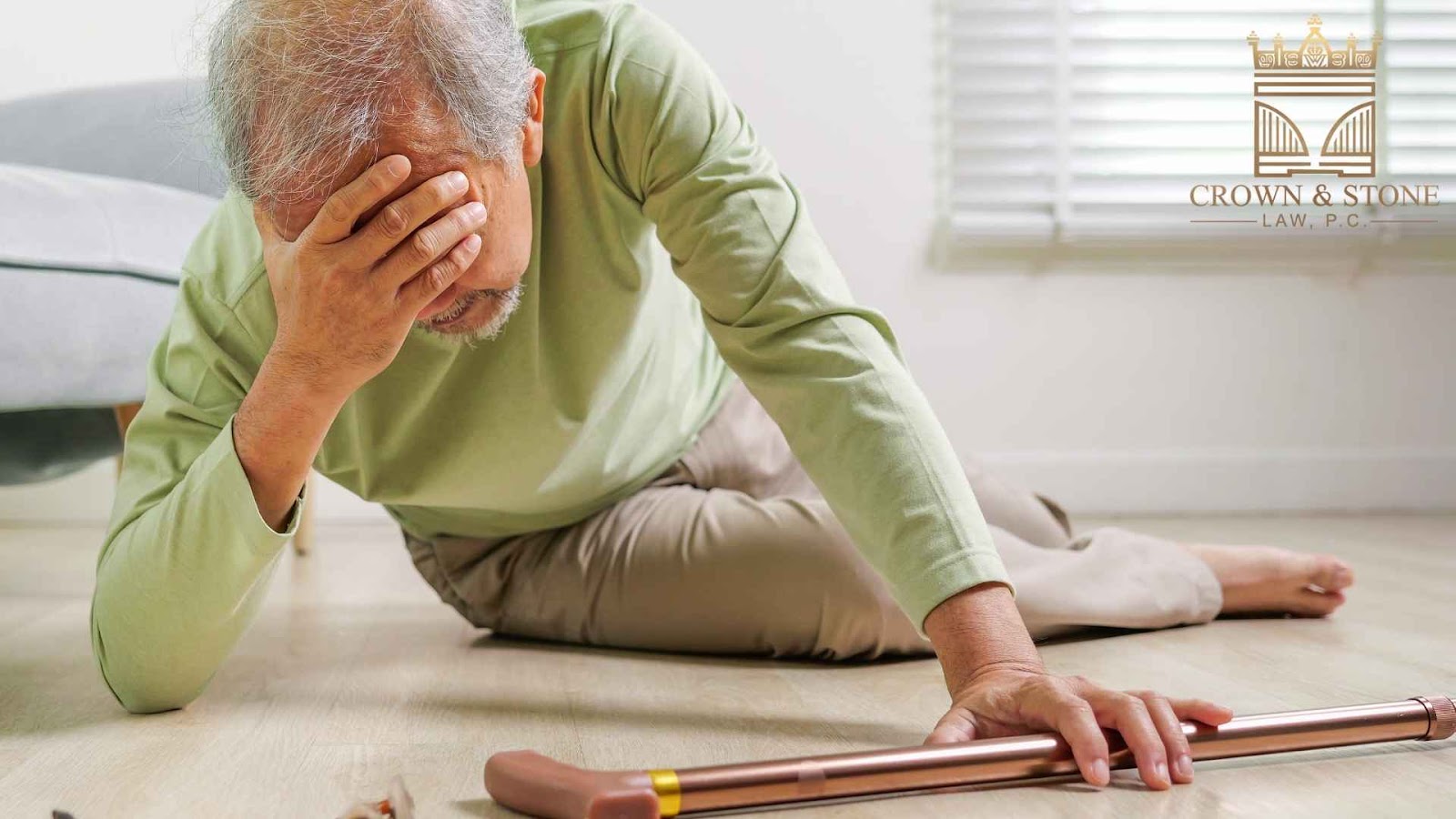old man in pain after falling