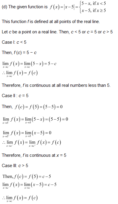 chapter 5-Continuity & Differentiability Exercise 5.1