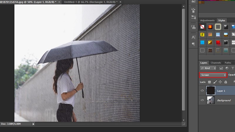 Cách tạo mưa trong Photoshop