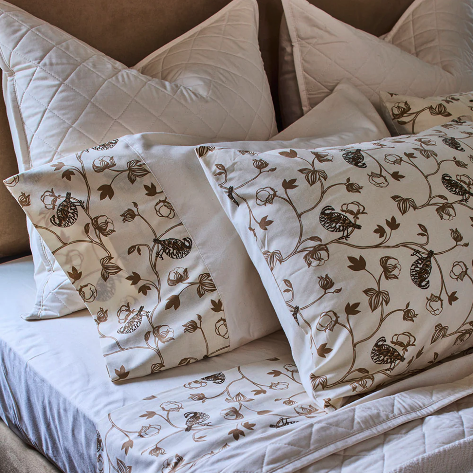 The Cotton and Quail Sheet Set is Inspired by our countryside and made with our homegrown cotton, it blends rustic charm with elevated comfort.