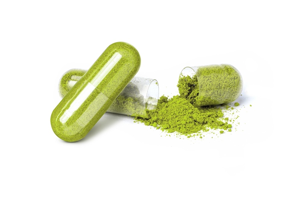 Kratom packaged in capsule and sold in USA.