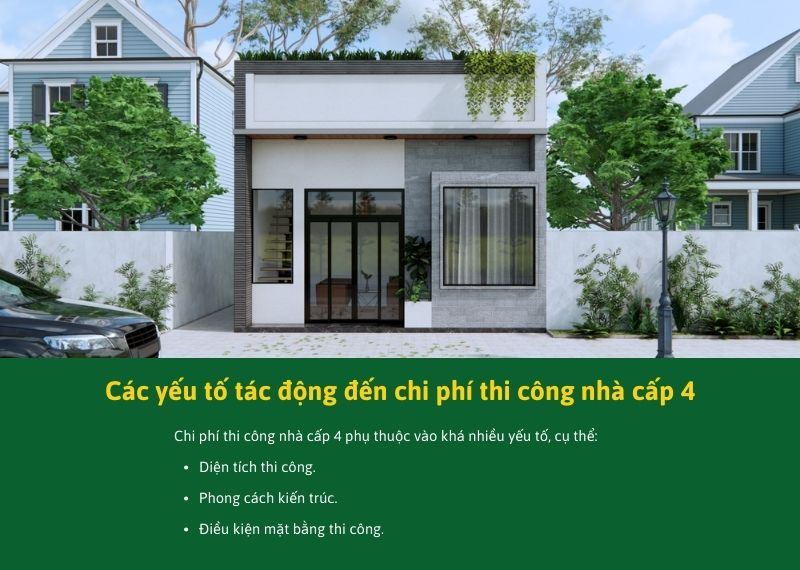 Yếu tố tác động đến chi phí thi công nhà cấp 4 Xây dựng Nhất Tín