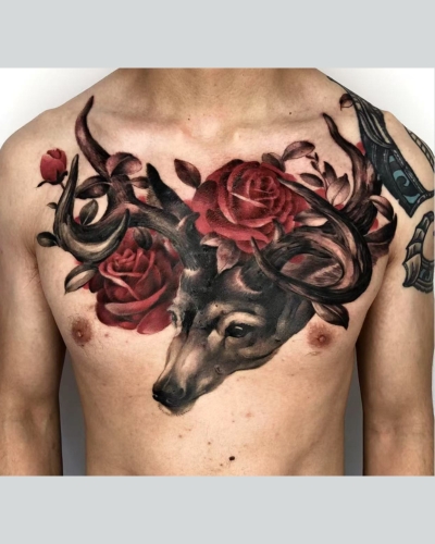 A colourful tattoo can be an excellent cover-up tattoo option for scars